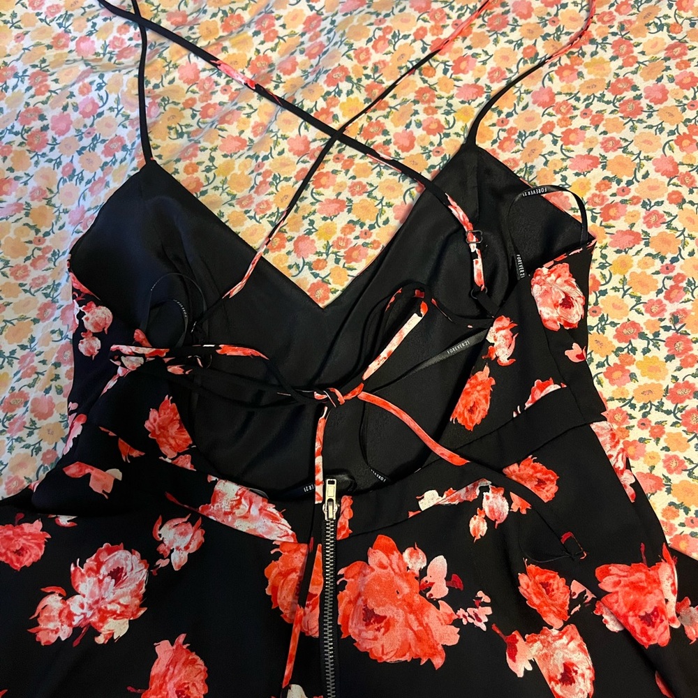 Pink rose summer dress. Backless ties.